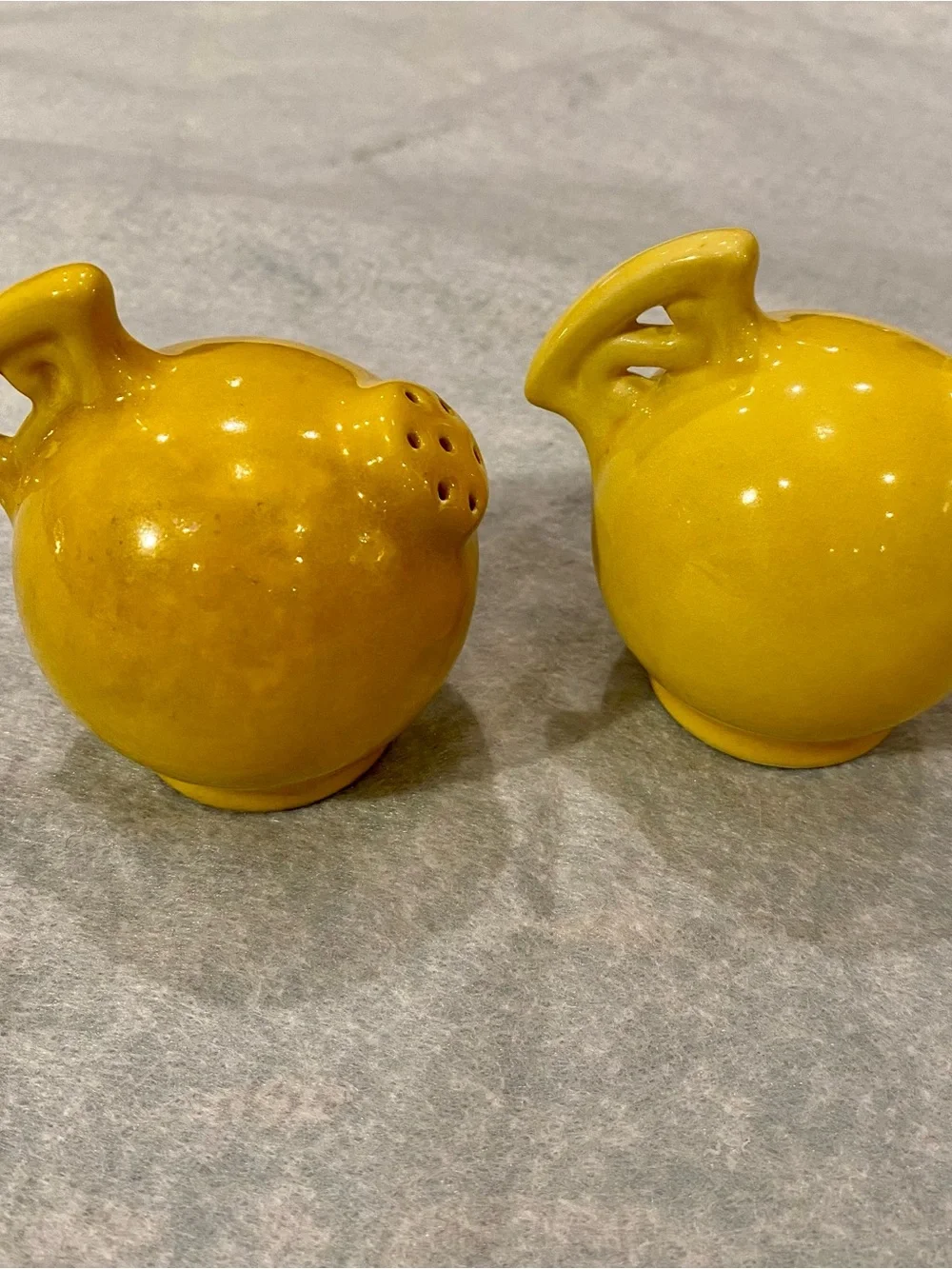 Bright Yellow Ceramic Salt and Pepper Shakers